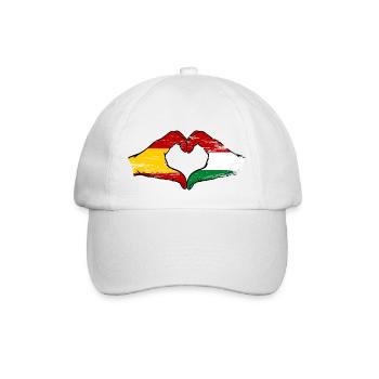 Espagne Hongrie Drapeau Mains Coeur Forme Utilisé - Casquette classique - blanc/blanc - Devant