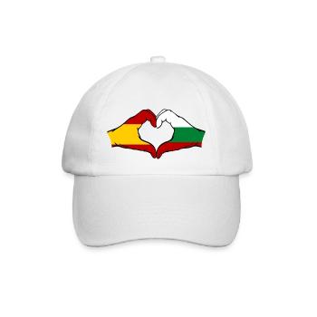 Spanien Bulgarien Flagge Hände Herzform - Baseballkappe - Weiß/Weiß - Vorne