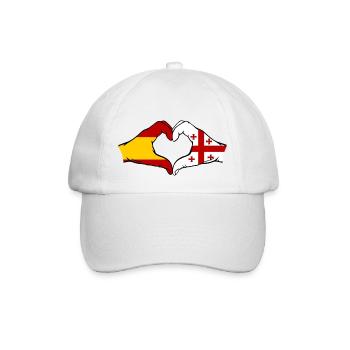 Spain Georgia Flag Hands Heart Shape - Baseball Cap - white/white - Front