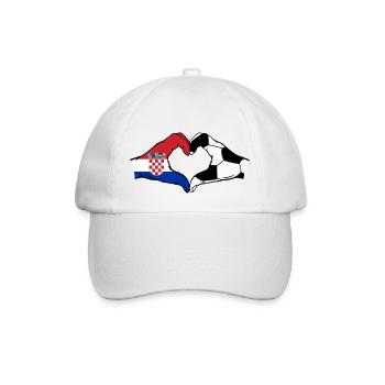 Kroatien Fussball Flagge Hände Herzform - Baseballkappe - Weiß/Weiß - Vorne