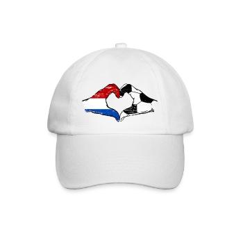Hollande Football Drapeau Mains Coeur Forme Utilisé - Casquette classique - blanc/blanc - Devant