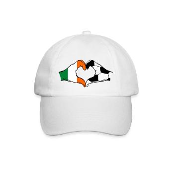 Ireland Football Flag Hands Heart Shape - Baseball Cap - white/white - Front