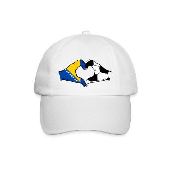 Bosnie Football Drapeau Mains Coeur Forme - Casquette classique - blanc/blanc - Devant