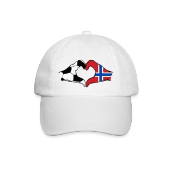 Norway Football Flag Hands Heart Shape - Baseball Cap - white/white - Front