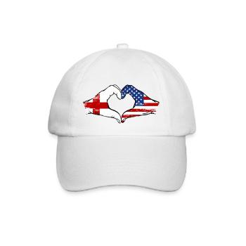 Angleterre USA drapeau main forme coeur utilisé - Casquette classique - blanc/blanc - Devant