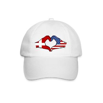 Danemark, États-Unis, Drapeau, Main, Coeur - Casquette classique - blanc/blanc - Devant
