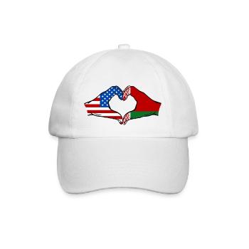 États-Unis Biélorussie drapeau mains forme coeur - Casquette classique - blanc/blanc - Devant