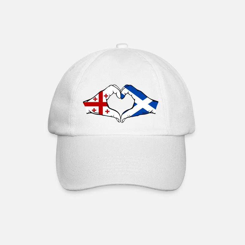 Géorgie Ecosse Drapeau Mains Coeur Forme - Casquette classique - blanc/blanc