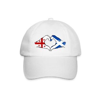 Georgia Scotland Flag Hands Heart Shape Used - Baseball Cap - white/white - Front