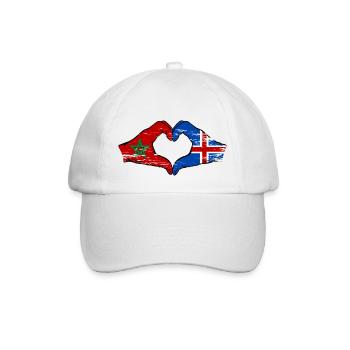 Maroc Islande Drapeau Mains Coeur Forme Utilisé - Casquette classique - blanc/blanc - Devant