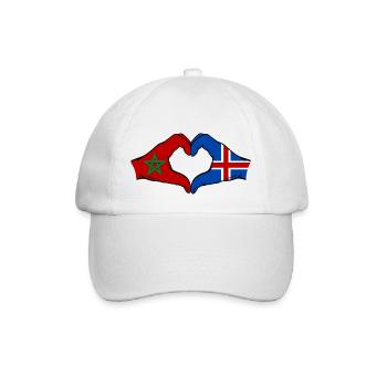 Marokko Island Flagge Haende Herzform - Baseballkappe - Weiß/Weiß - Vorne