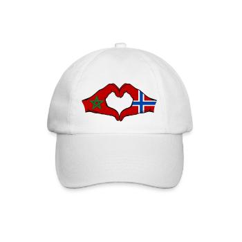 Maroc Norvège Drapeau Mains Coeur Forme - Casquette classique - blanc/blanc - Devant