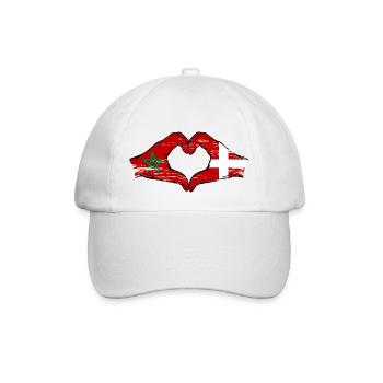 Maroc Danemark drapeau main forme coeur utilisé - Casquette classique - blanc/blanc - Devant