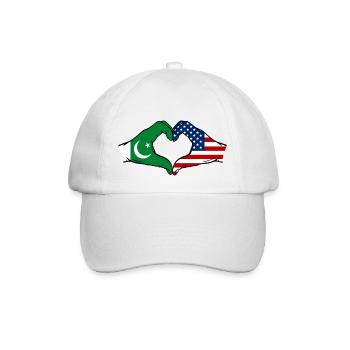 Pakistan États-Unis drapeau mains forme coeur - Casquette classique - blanc/blanc - Devant