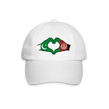 Pakistan Afghanistan drapeau mains coeur - Casquette classique - blanc/blanc - Devant