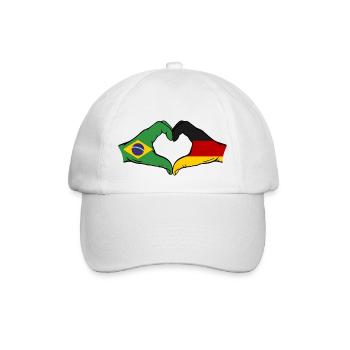 Brésil Allemagne Drapeau Main Coeur Forme - Casquette classique - blanc/blanc - Devant