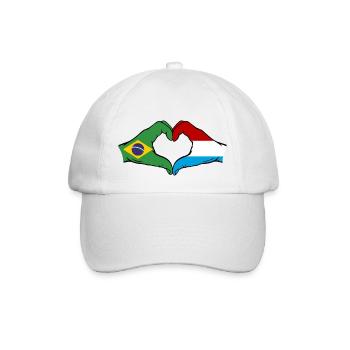 Brésil Luxembourg Drapeau Main Coeur Forme - Casquette classique - blanc/blanc - Devant