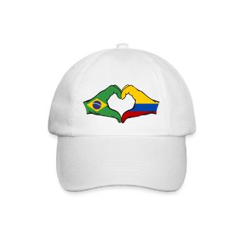 Brésil Colombie Drapeau Mains Coeur Forme - Casquette classique - blanc/blanc - Devant