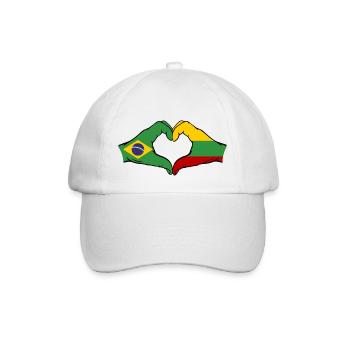 Brésil Lituanie Drapeau Mains Coeur Forme - Casquette classique - blanc/blanc - Devant