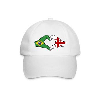 Brésil Géorgie Drapeau Mains Coeur Forme - Casquette classique - blanc/blanc - Devant