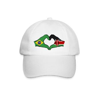 Brésil Kenya Drapeau Mains Coeur Forme - Casquette classique - blanc/blanc - Devant