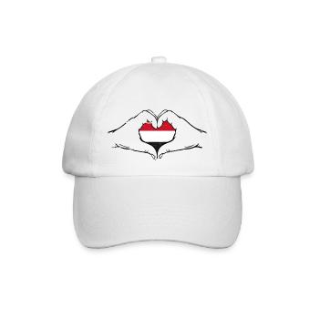 Yemen Flag Heart Shape - Baseball Cap - white/white - Front