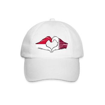 Drapeau Monaco Qatar main coeur Utilisé - Casquette classique - blanc/blanc - Devant