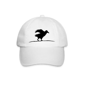 Raven bird walks crow fast running running funny - Baseball Cap - white/white - Front