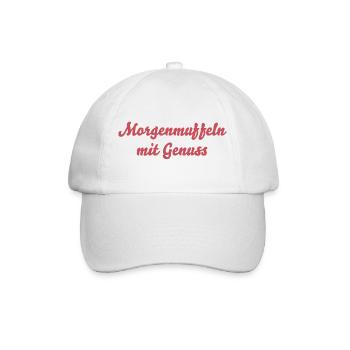 Morgenmuffeln mit Genuss - Baseballkappe - Weiß/Weiß - Vorne