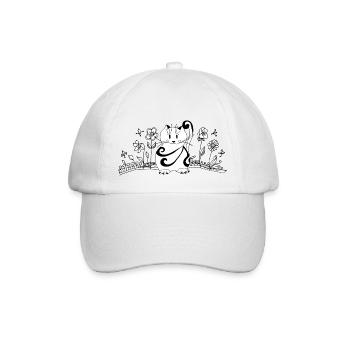 Cat - Baseball Cap - white/white - Front