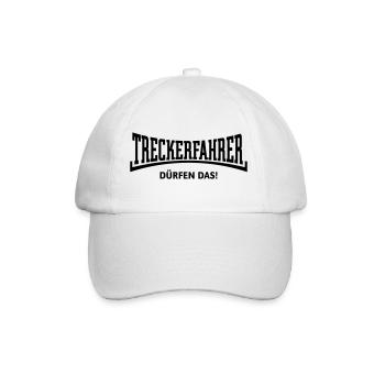 Treckerfahrer Dürfen Das! Trecker Traktor Konkav B - Baseballkappe - Weiß/Weiß - Vorne