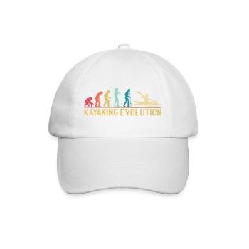 Kayaking Evolution Illustration - Baseball Cap - white/white - Front