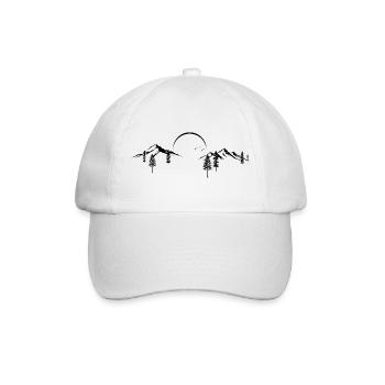Mountain Peak Adventure Minimaliste Silhouette Art - Casquette classique - blanc/blanc - Devant