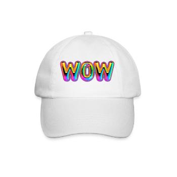 3D WOW Balloon Rainbow Shirt - Baseball Cap - white/white - Front