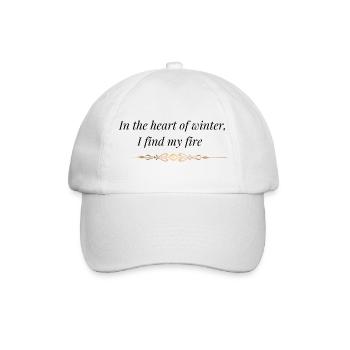 Winter Stärke Geschenk | Mitten im Winter habe ich... - Baseballkappe - Weiß/Weiß - Vorne