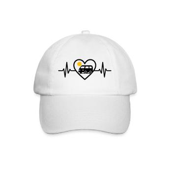 Vanlife Heart Van Travel Freedom Camper - Baseball Cap - white/white - Front