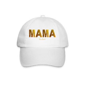 Mama ist die Beste - mein Fels in der Brandung - Baseballkappe - Weiß/Weiß - Vorne