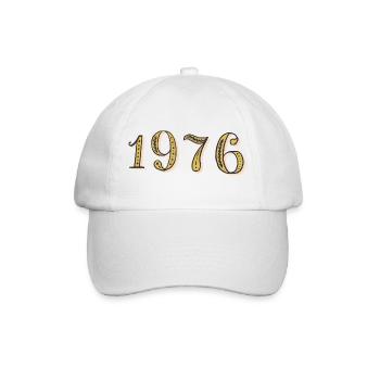 Geburtstagsgeschenk 1976 - Baseballkappe - Weiß/Weiß - Vorne