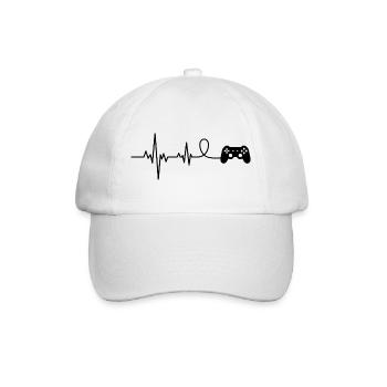 Game Controller Gamer Heartbeat Funny - Baseball Cap - white/white - Front