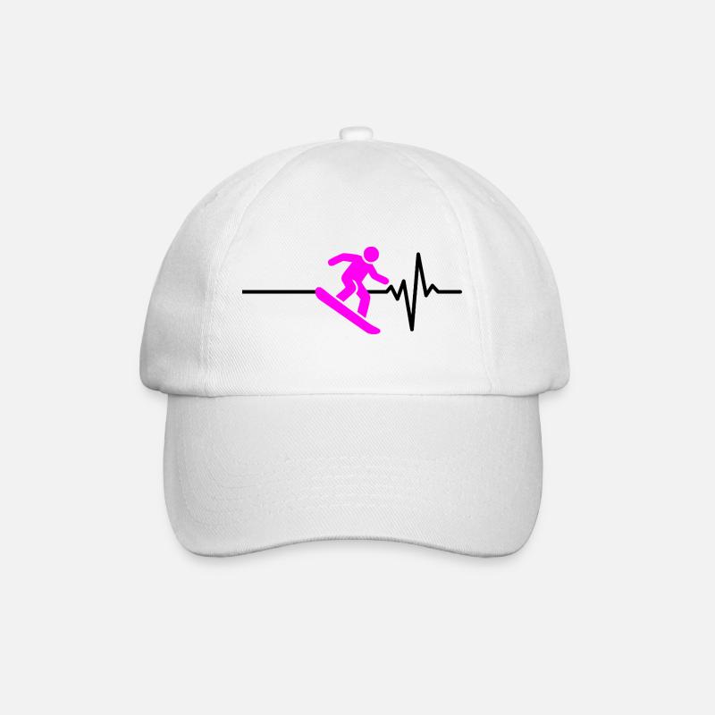 SNOWBOARDERIN HERZSCHLAG PINK, WINTERSPORT - Baseballkappe - Weiß/Weiß