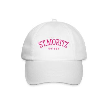 St. Moritz - Suisse - Switzerland - Swiss - Baseball Cap - white/white - Front