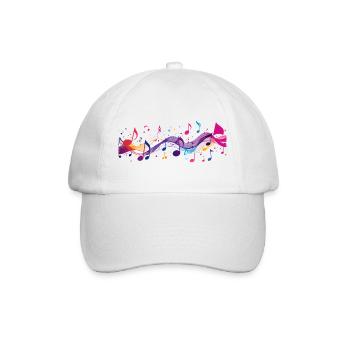 Bunte Notenströme Musik Instrumente Noten Klang - Baseballkappe - Weiß/Weiß - Vorne