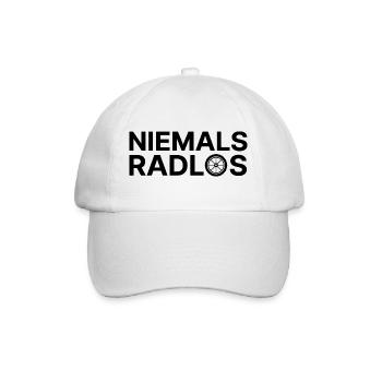 Niemals Radlos - Baseballkappe - Weiß/Weiß - Vorne