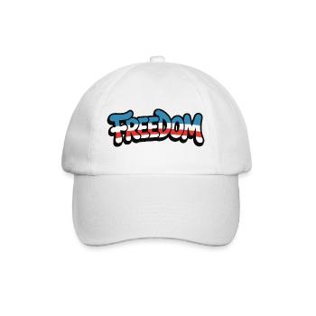 Freedom Typography Statement Design - Baseball Cap - white/white - Front
