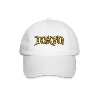 Goldene Schädel Tokyo Logo - Baseballkappe - Weiß/Weiß - Vorne