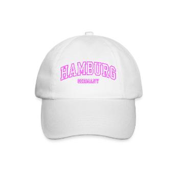 Hamburg Neon Pink Lettering Germany - Baseball Cap - white/white - Front