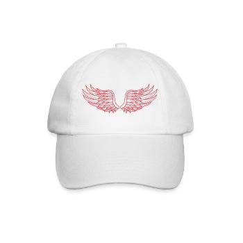 Digital Wings – Modern Line Art in Red - Baseball Cap - white/white - Front