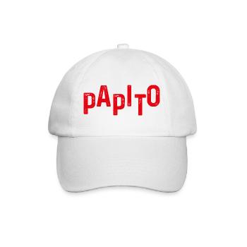 Papito verzweifelte rote Buchstaben - Baseballkappe - Weiß/Weiß - Vorne