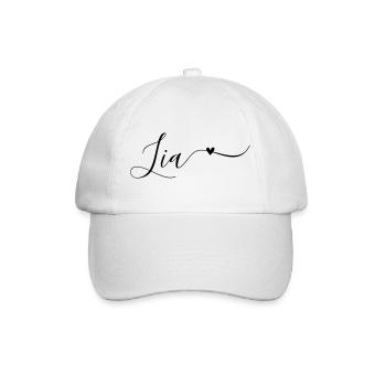 Lia Name Vorname Dekorativ - Baseballkappe - Weiß/Weiß - Vorne