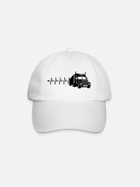 Lkw herzfrequenz - Baseballkappe - Weiß/Weiß